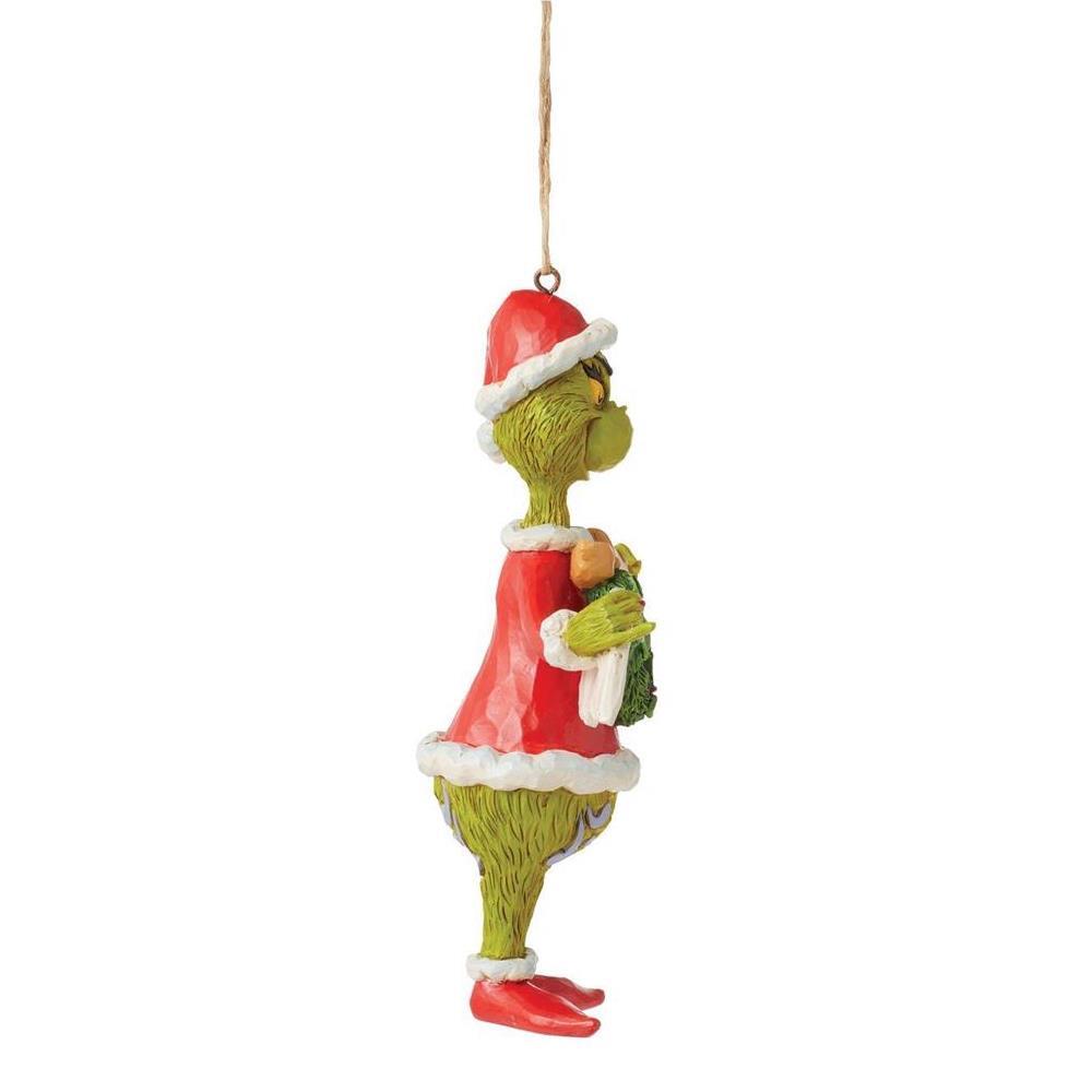 PRE-ORDER 2024 <br> Grinch by Jim Shore <br> Hanging Ornament <br> Grinch With Merry Christmas Banner (13cm) - $59.95