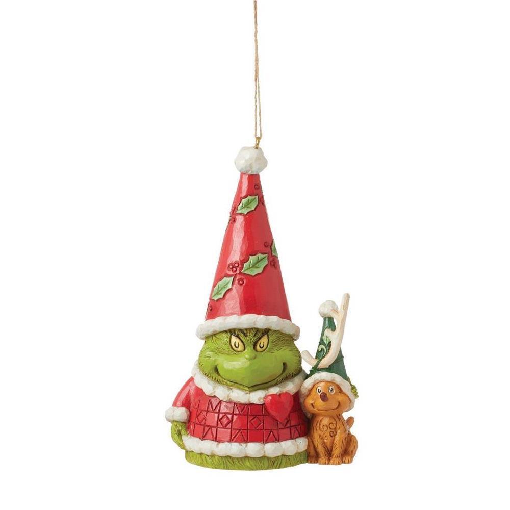 Grinch by Jim Shore <br> Hanging Ornament <br> Grinch Gnome With Max  (13cm)