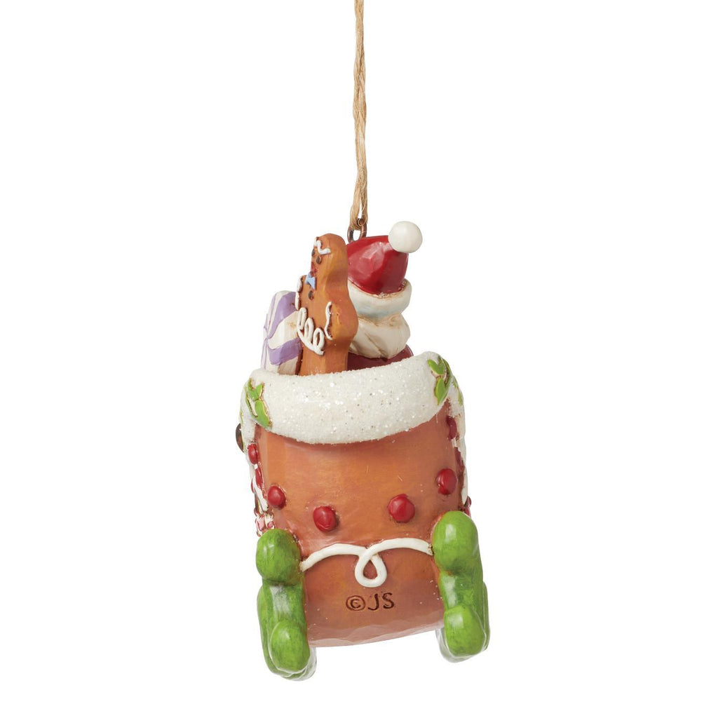 Heartwood Creek  <br>  Santa in Gingerbread Sled (7.5cm) <br> Hanging Ornament