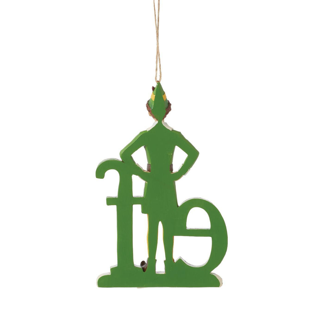 PRE-ORDER 2024 <br> Elf by Jim Shore <br> Buddy Elf Word (12cm) <br> Hanging Ornament - $64.95