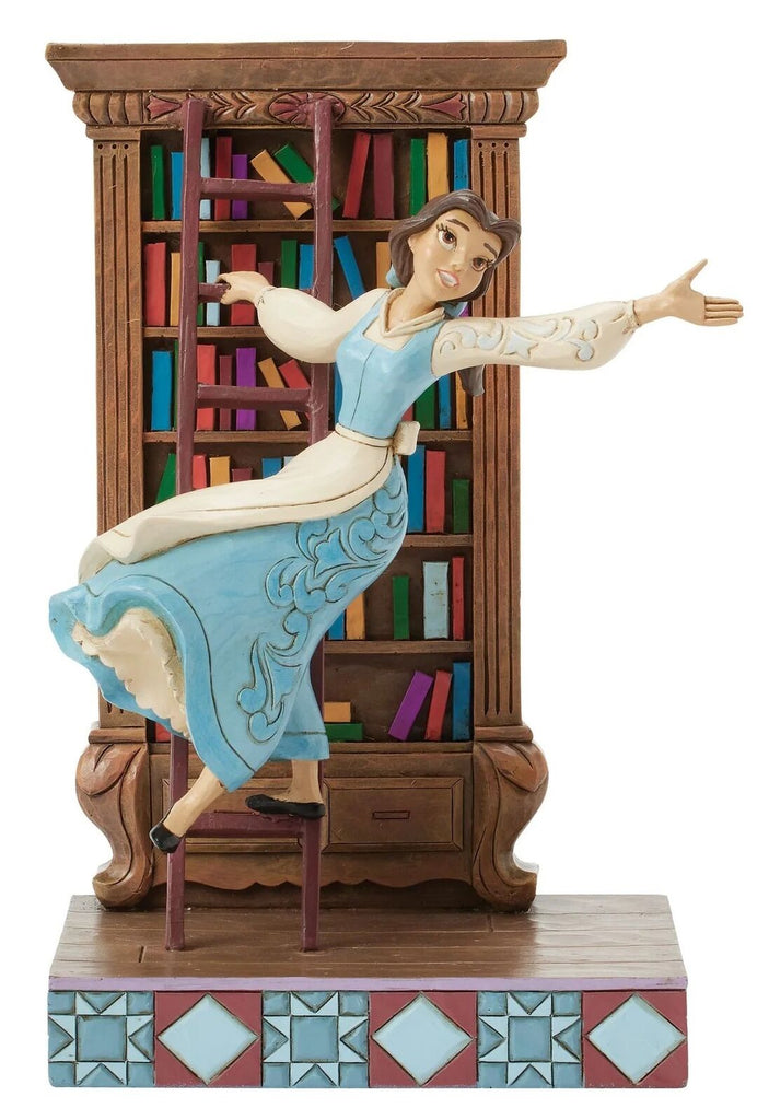 Disney Traditions <BR> Belle with Bookshelf <br> " A World of Books"