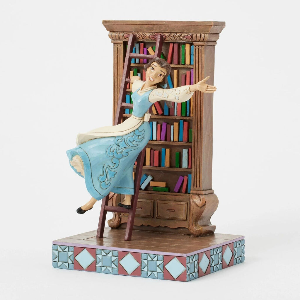 Disney Traditions <BR> Belle with Bookshelf <br> " A World of Books"