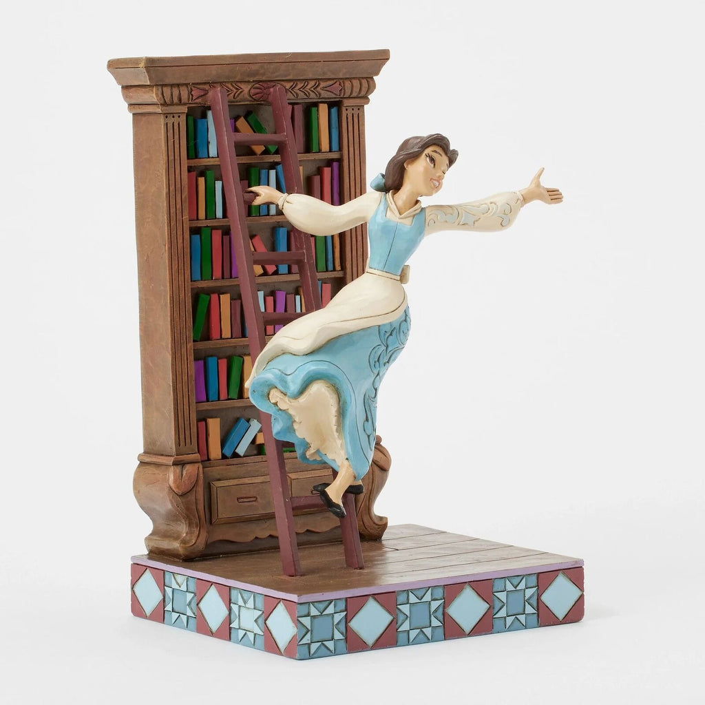 Disney Traditions <BR> Belle with Bookshelf <br> " A World of Books"