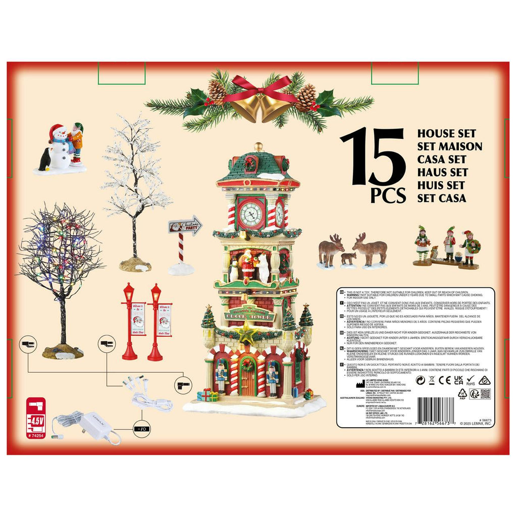 LEMAX 2025 <br> Santa's Wonderland <br> The Village Square Clock Tower Set
