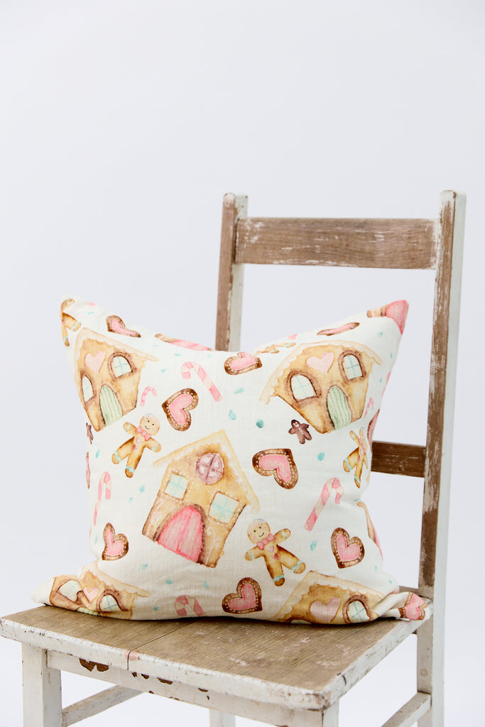 Gingerbread Dreams Linen Cushion Cover