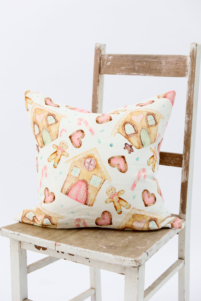 Gingerbread Dreams Linen Cushion Cover