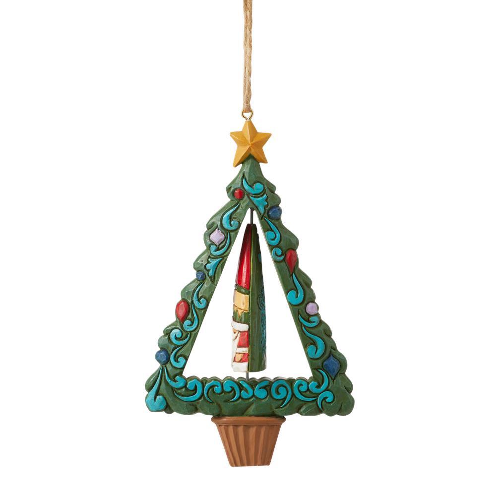 Heartwood Creek <br> Rotating Gnome In Tree (12cm) <br> Hanging Ornament