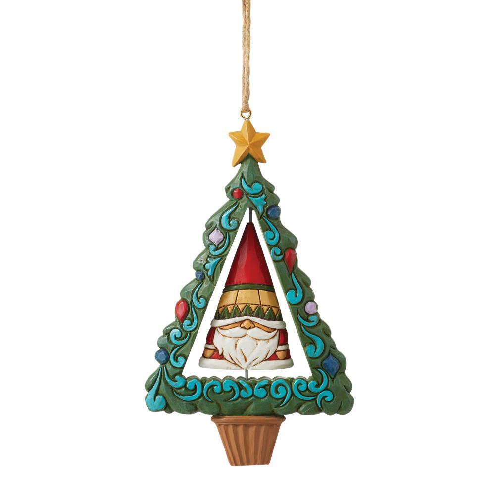 Heartwood Creek <br> Rotating Gnome In Tree (12cm) <br> Hanging Ornament