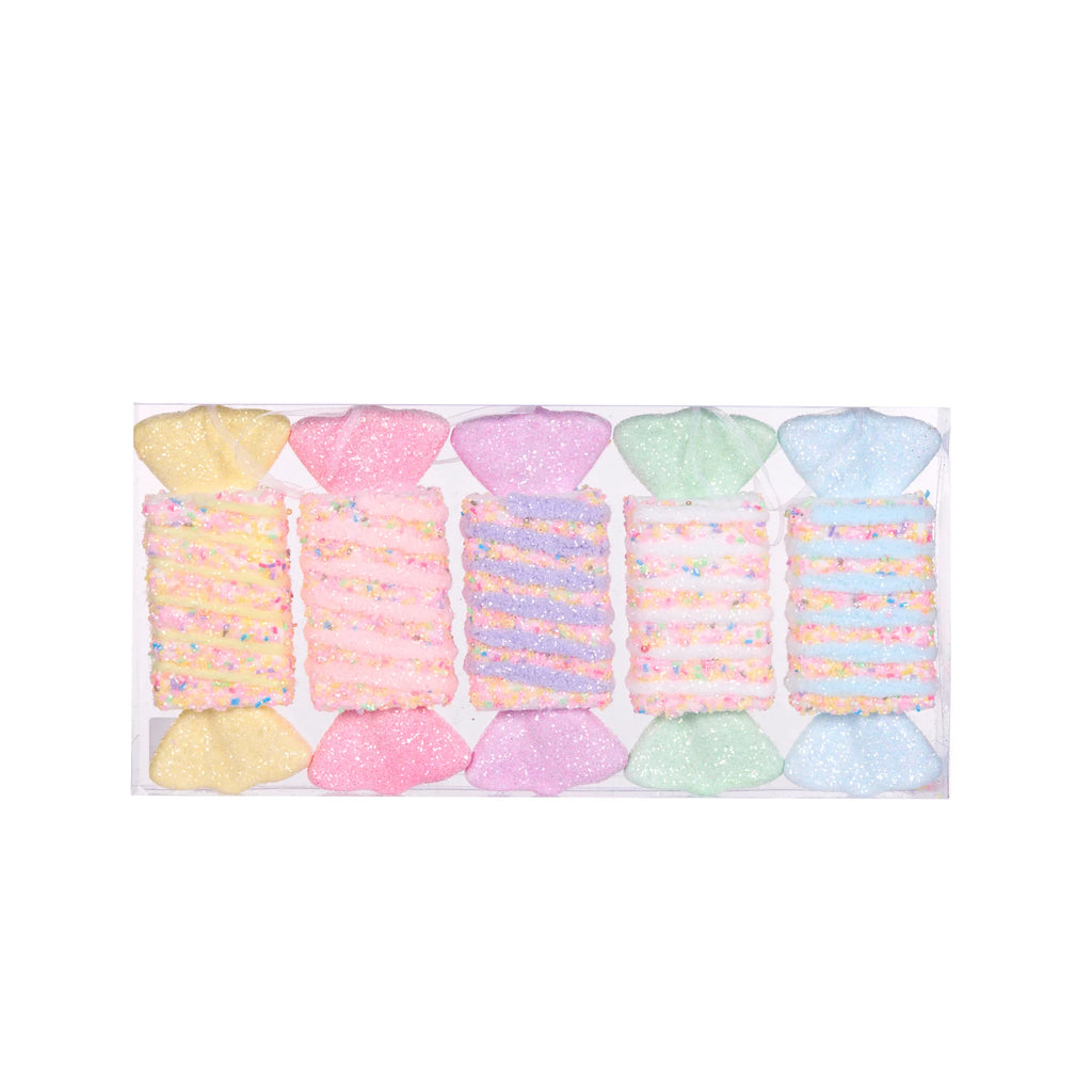 Hanging Ornament <br> 5Pk Wrapped Sprinkles Lollies