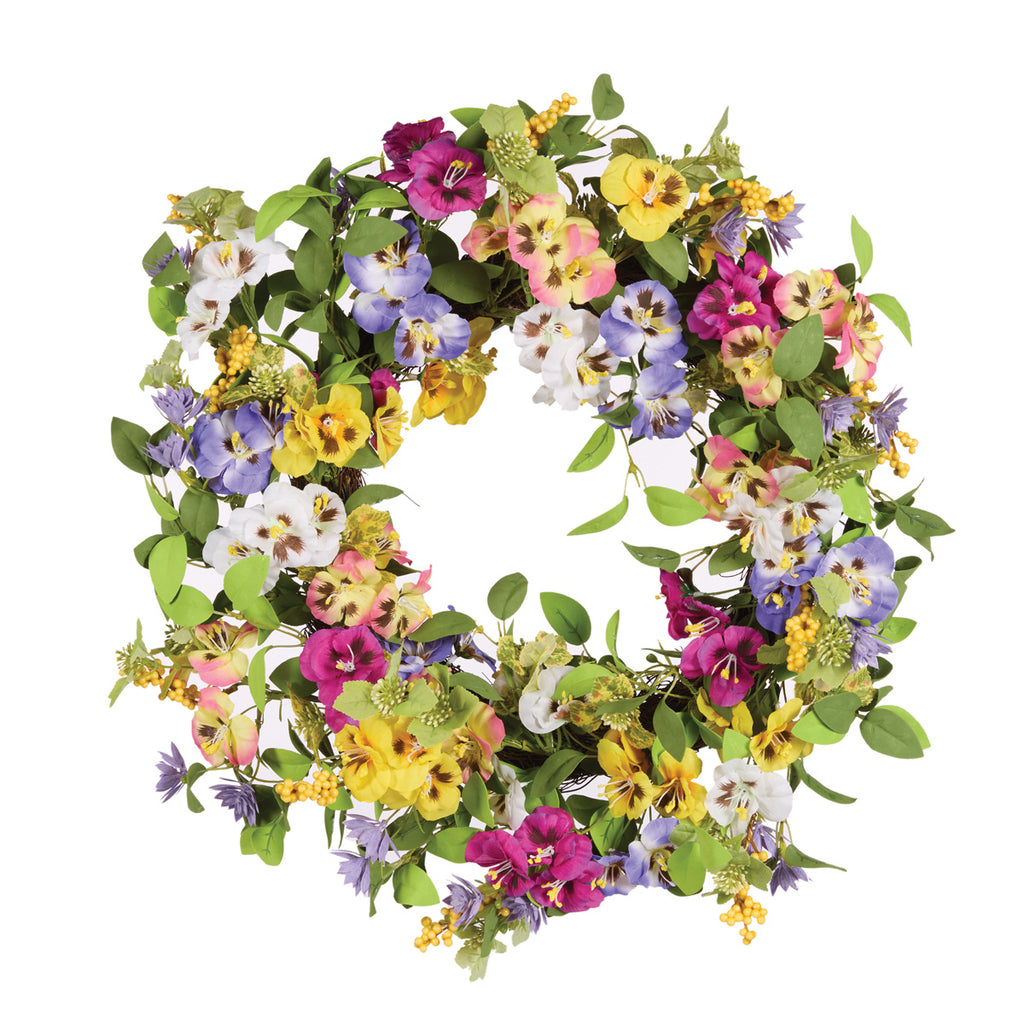 Easter Wreath <br> Pansy Petals <br> Pansy Wreath (60cm)