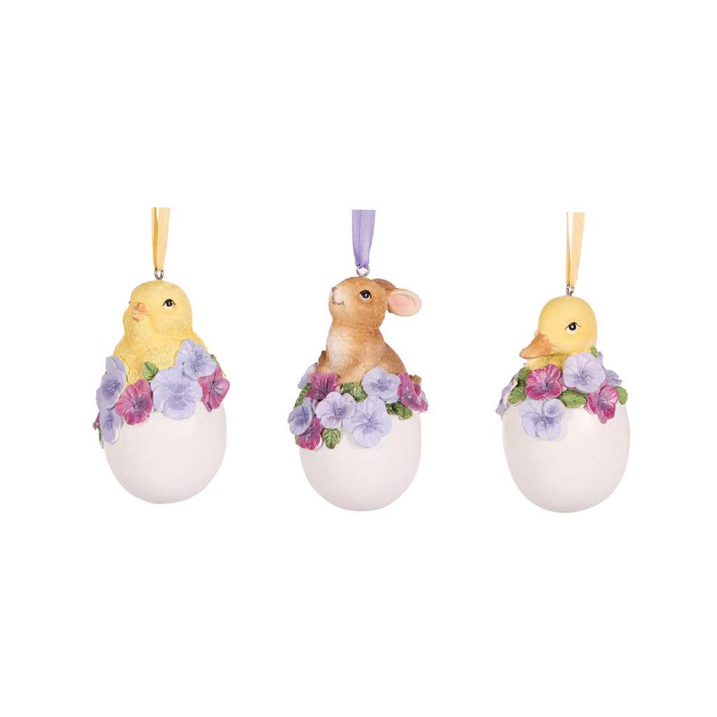 Hanging Ornament <br> Pansy Petals <br> Hanging Pansy Eggs (3 Assorted) <br> Each