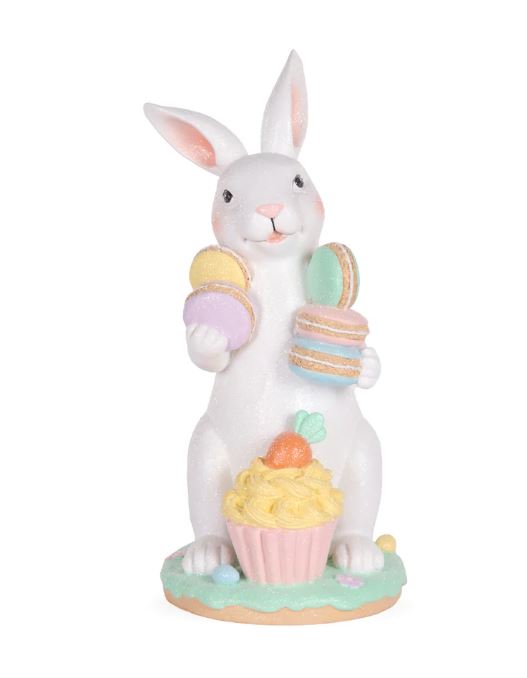 Easter <br> Pipped Pastels <br> Standing Rabbit with Macaron and Cupcakes