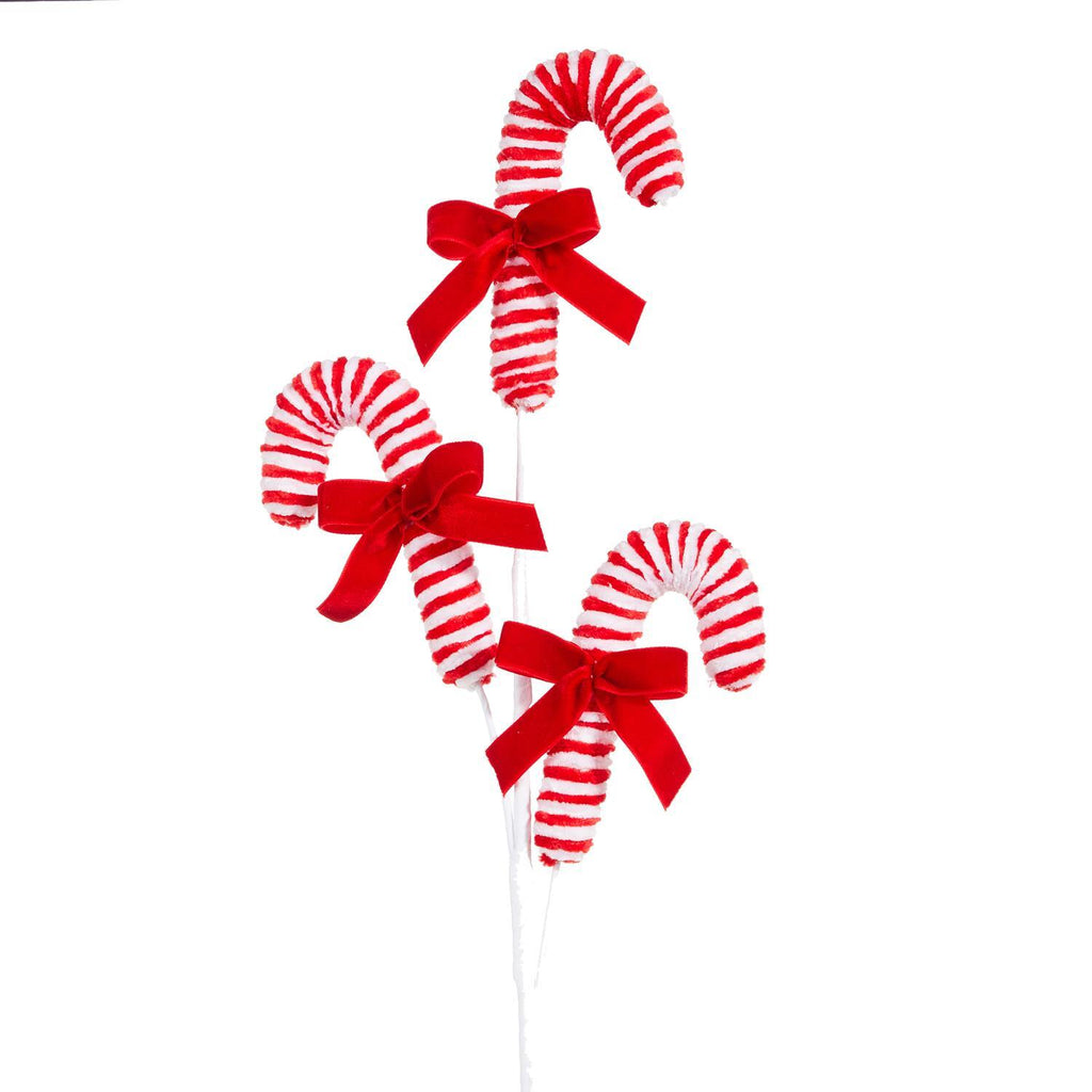 New 2023 <br> Raz Imports <br> Florals & Sprays <br> Candy Cane Pick (56cm)