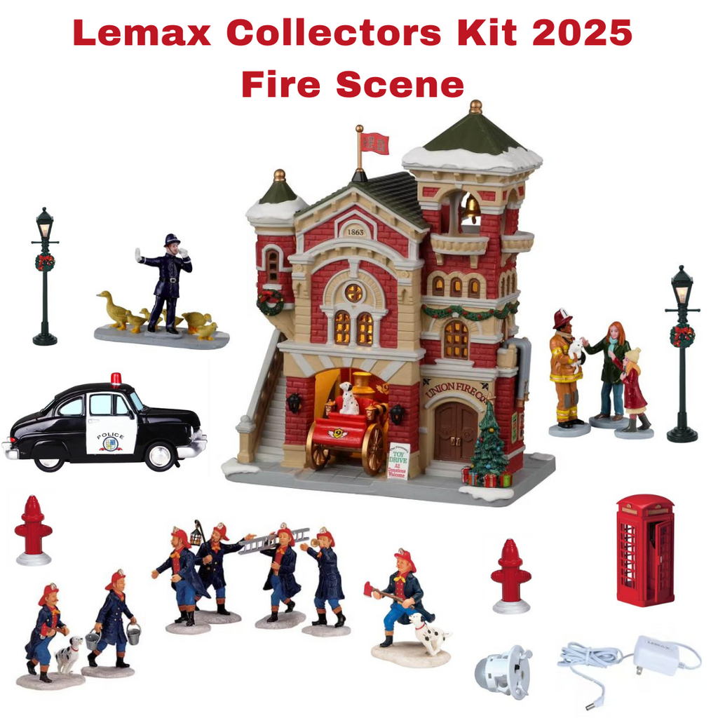 LEMAX 2025 PRE-ORDER <br> 2025 Lemax Collectors Kit <br> Fire Station Scene - $119