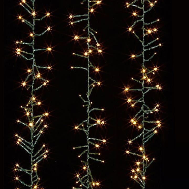 RAZ Lights <br> 120 Battery Operated Warm White Cluster Light Garland (4.6m)