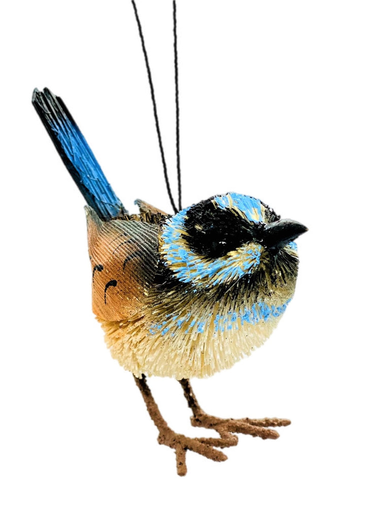 Bristlebrush Designs <br> Hanging Ornament <br> Blue Fairy Wren