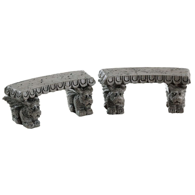 Spooky Town Accessories <br> Gargoyle Stone Benches