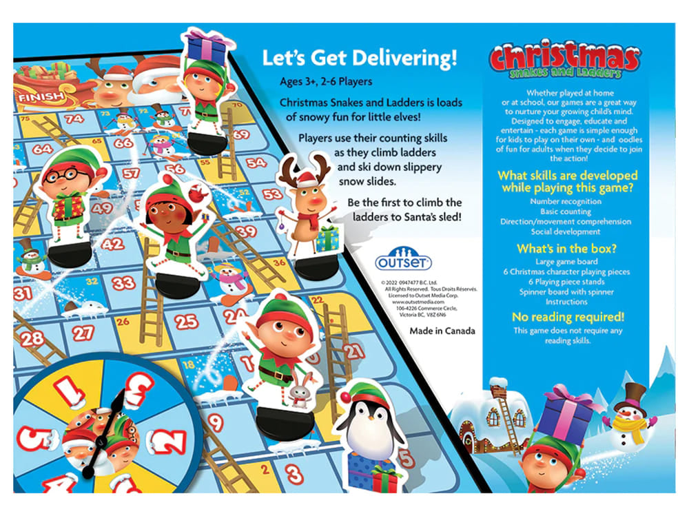 Christmas Snakes & Ladders <br> Board Game