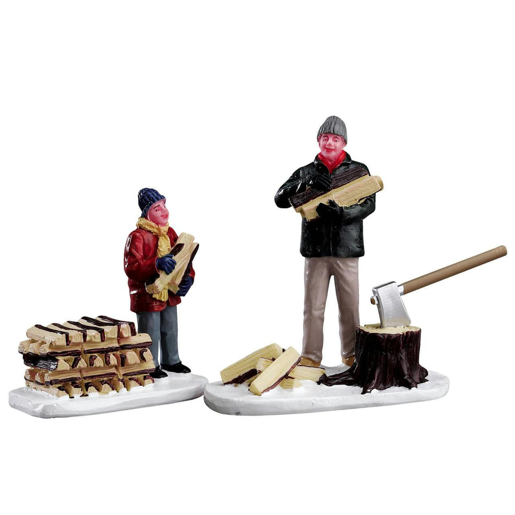 Lemax Figurine <br> Stacking Firewood, Set Of 2