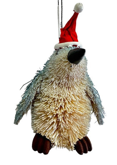 Bristlebrush Designs <br> Hanging Ornament <br> Fairy Penguin with Santa Hat