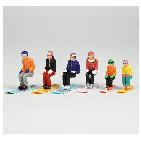 JÄGERNDORFER <br> Figurines Sitting with Snowboards – 6PC