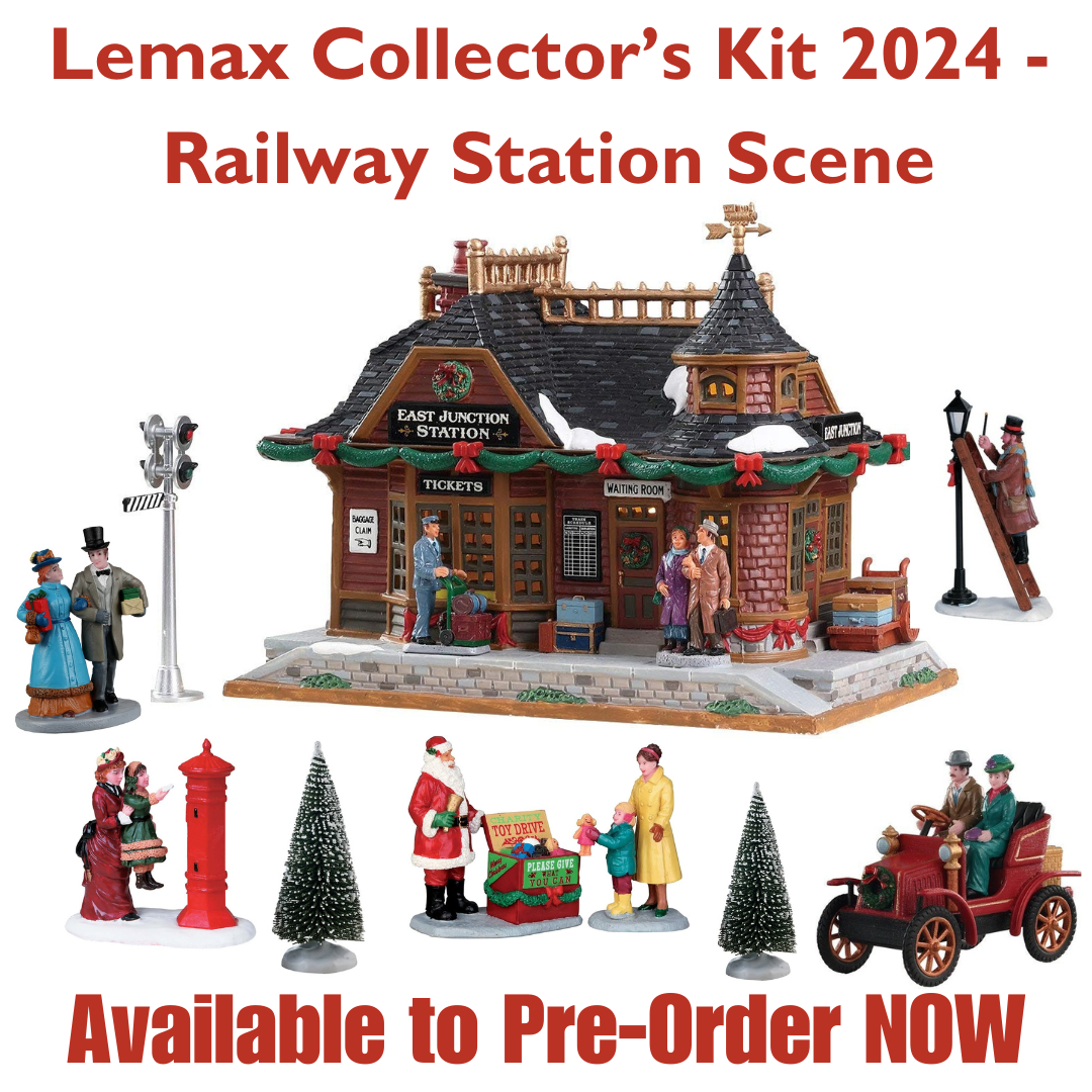 2024 Lemax Collectors Kit XI Railway Station Scene โ The Christmas