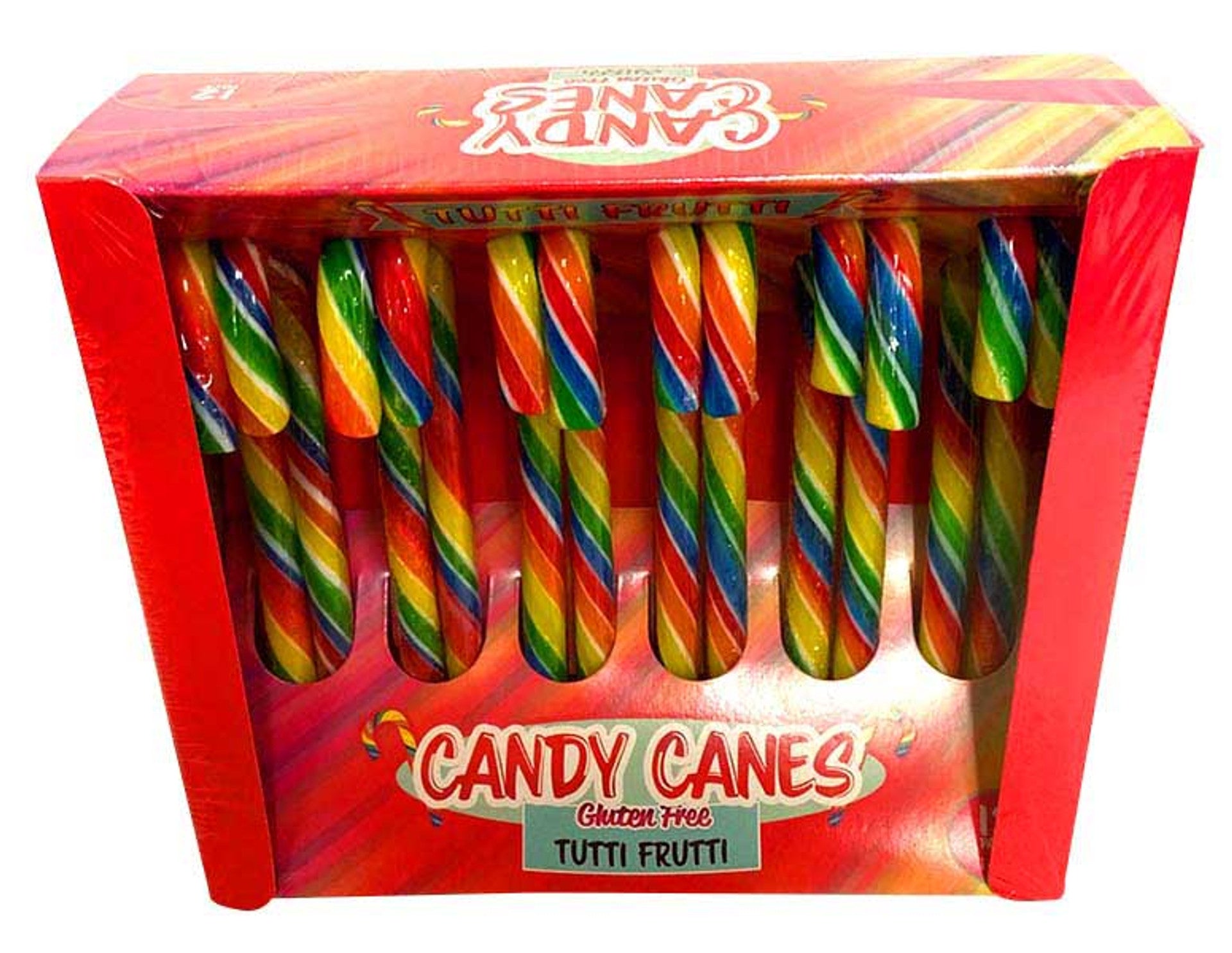 Rainbow Cany Cane Handmade Rainbow Swirl Candy Canes 40CT Tub