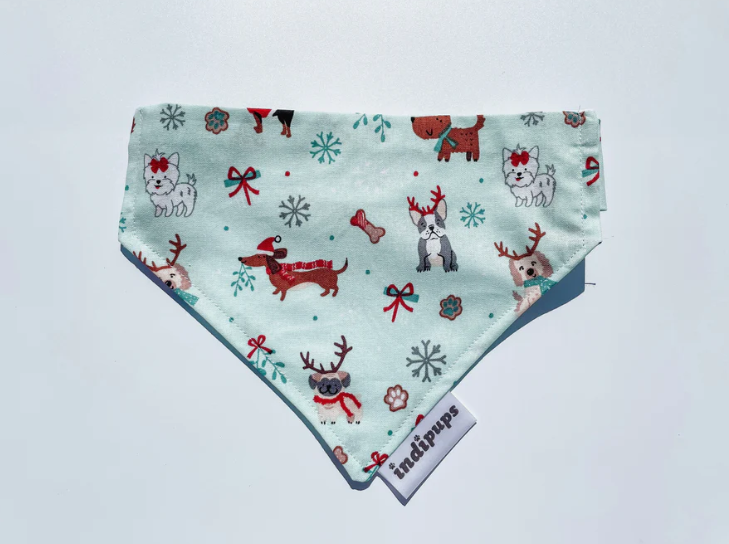 IndiPups - Dog Bandana (Tie Up) <br> Medium <br> Merry Woofmas