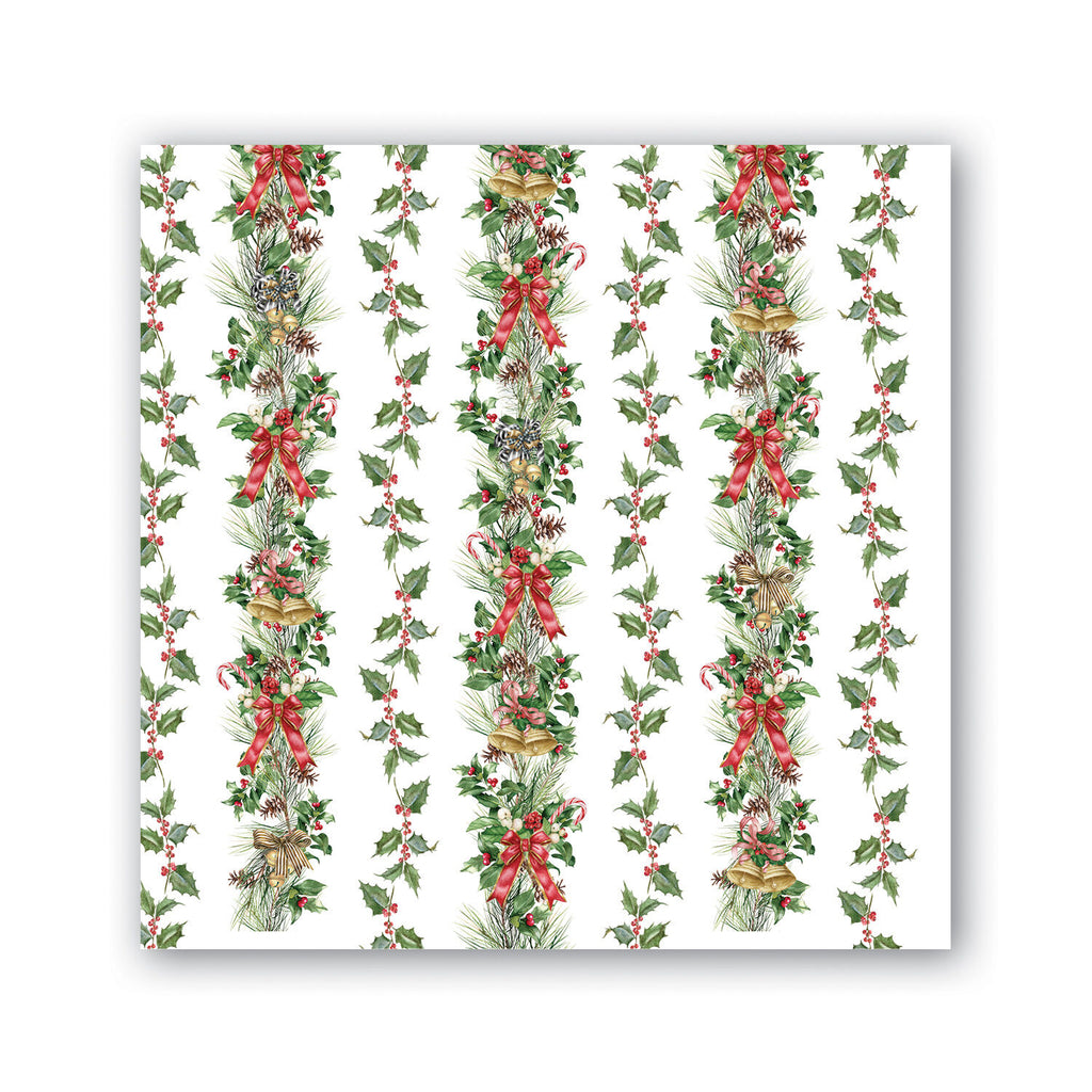 Michel Design Works <br> Cocktail Napkins <br> Holiday Garland (Pack of 20)