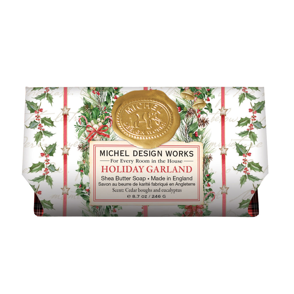 Michel Design Works <br> Large Bar Soap <br> Holiday Garland