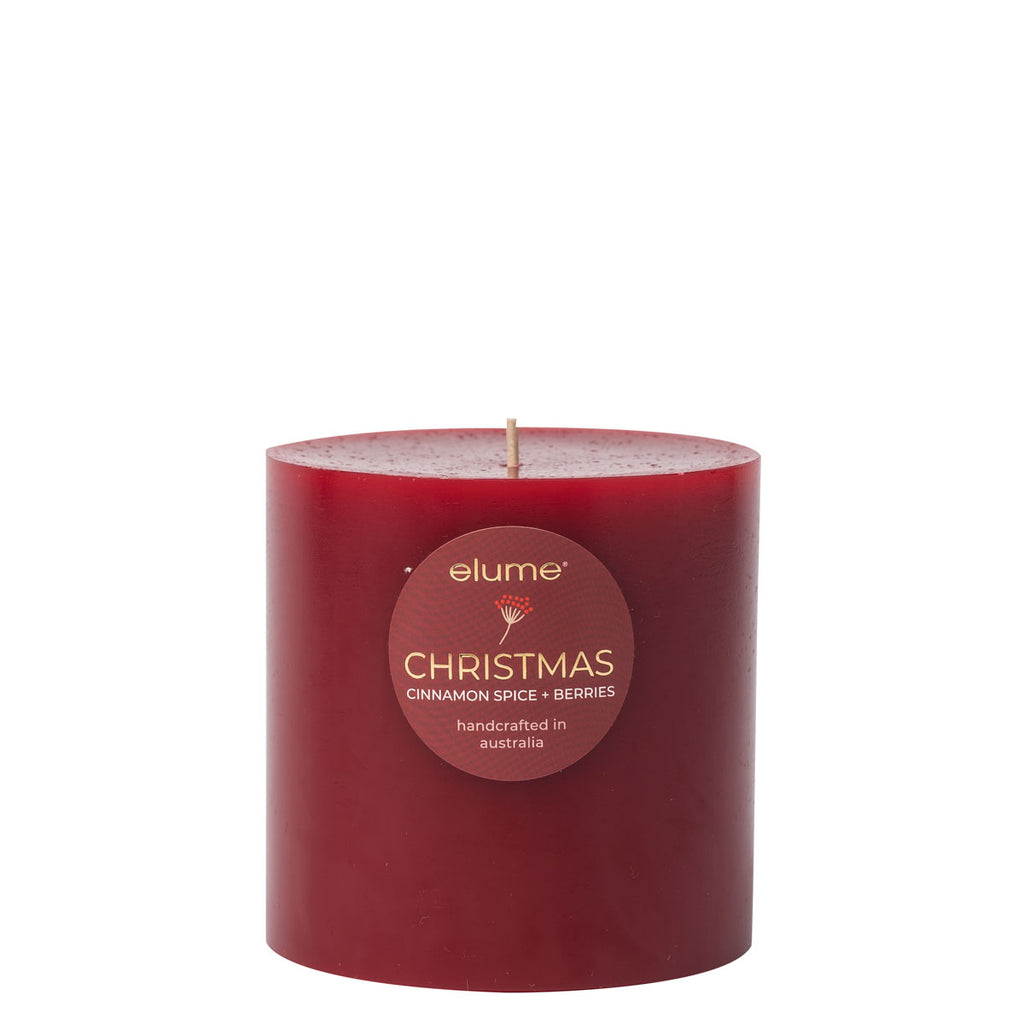 ELUME <br> Pillar Candle <br> Cinnamon Spice & Berries 4×4