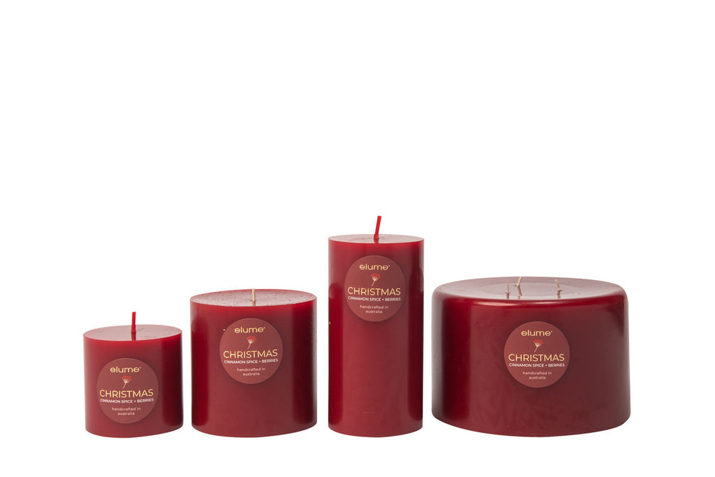 ELUME <br> Pillar Candle <br> Cinnamon Spice & Berries 4×4