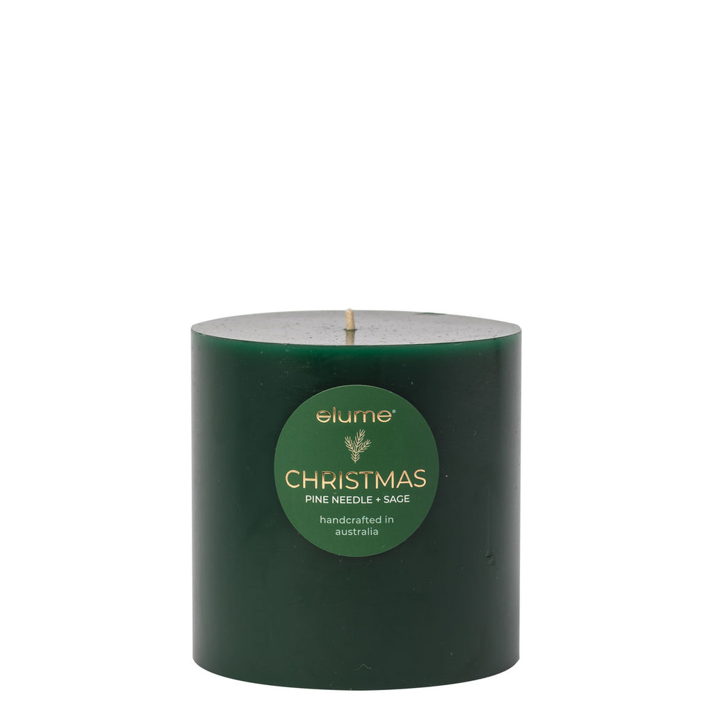 ELUME <br> Pillar Candle <br> Pine Needle & Sage 4×4