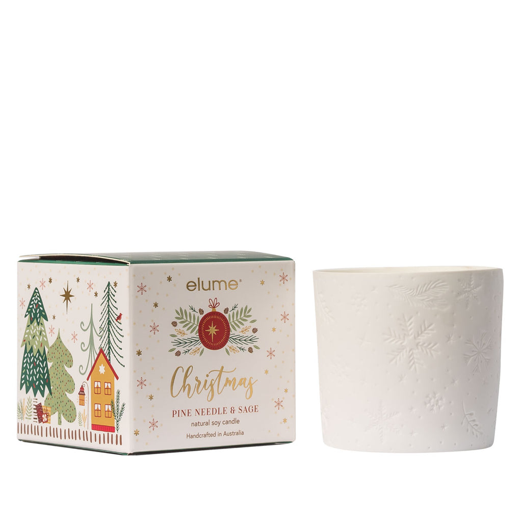 ELUME <br> Elegant Christmas Pine Needle & Sage Soy Candle