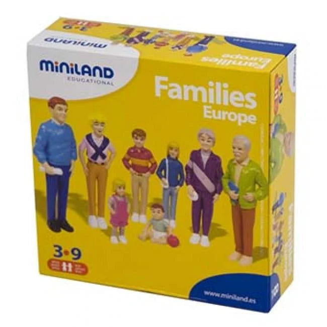 Miniland <br> European Family Figures - 8 piece set