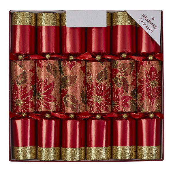 Bon Bons (Box of 6) <br> 12″ Glittery Poinsettia