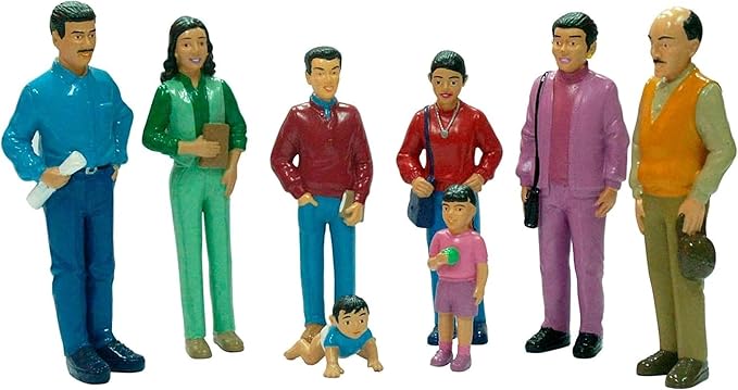 Miniland <br> Hispanic Family Figures - 8 piece set