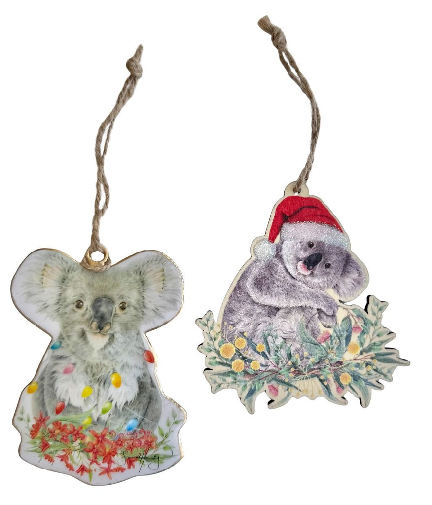 Hanging Ornament <br> Popcorn Blue Koalas <br> Each