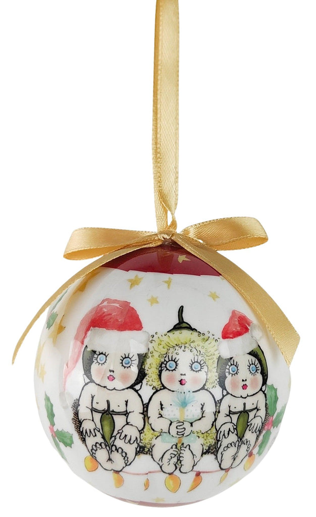 May Gibbs Christmas <br> Bauble Gift Box Red B <br> 3 Pod Babies