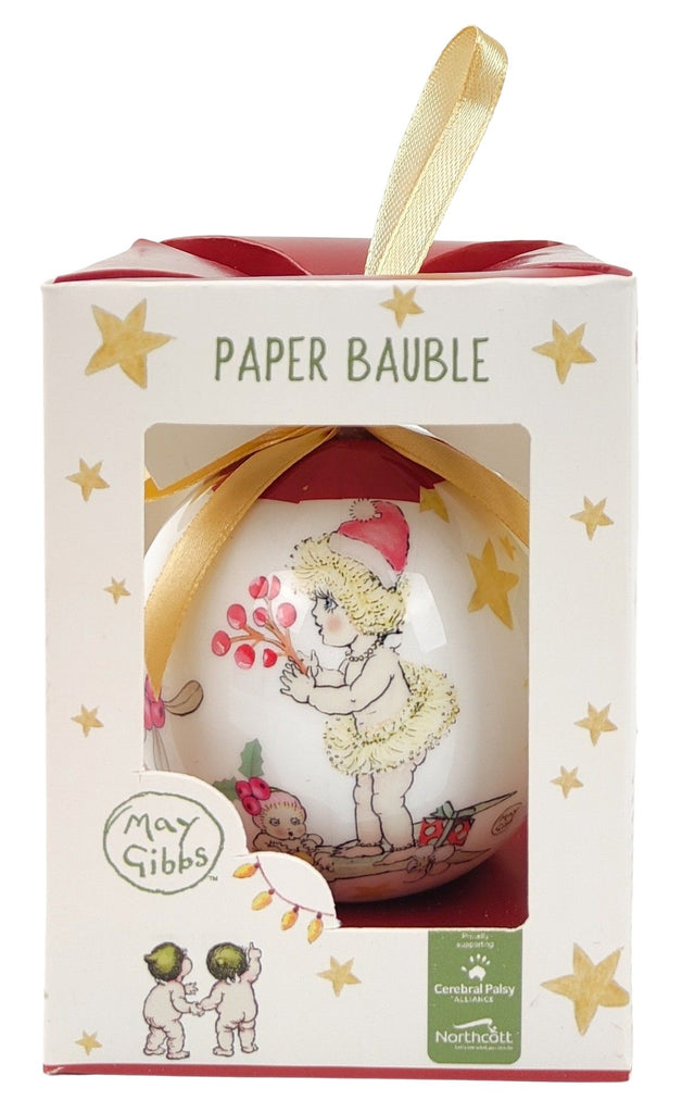 May Gibbs Christmas <br> Bauble Gift Box Red D <br> Standing Wattle Baby