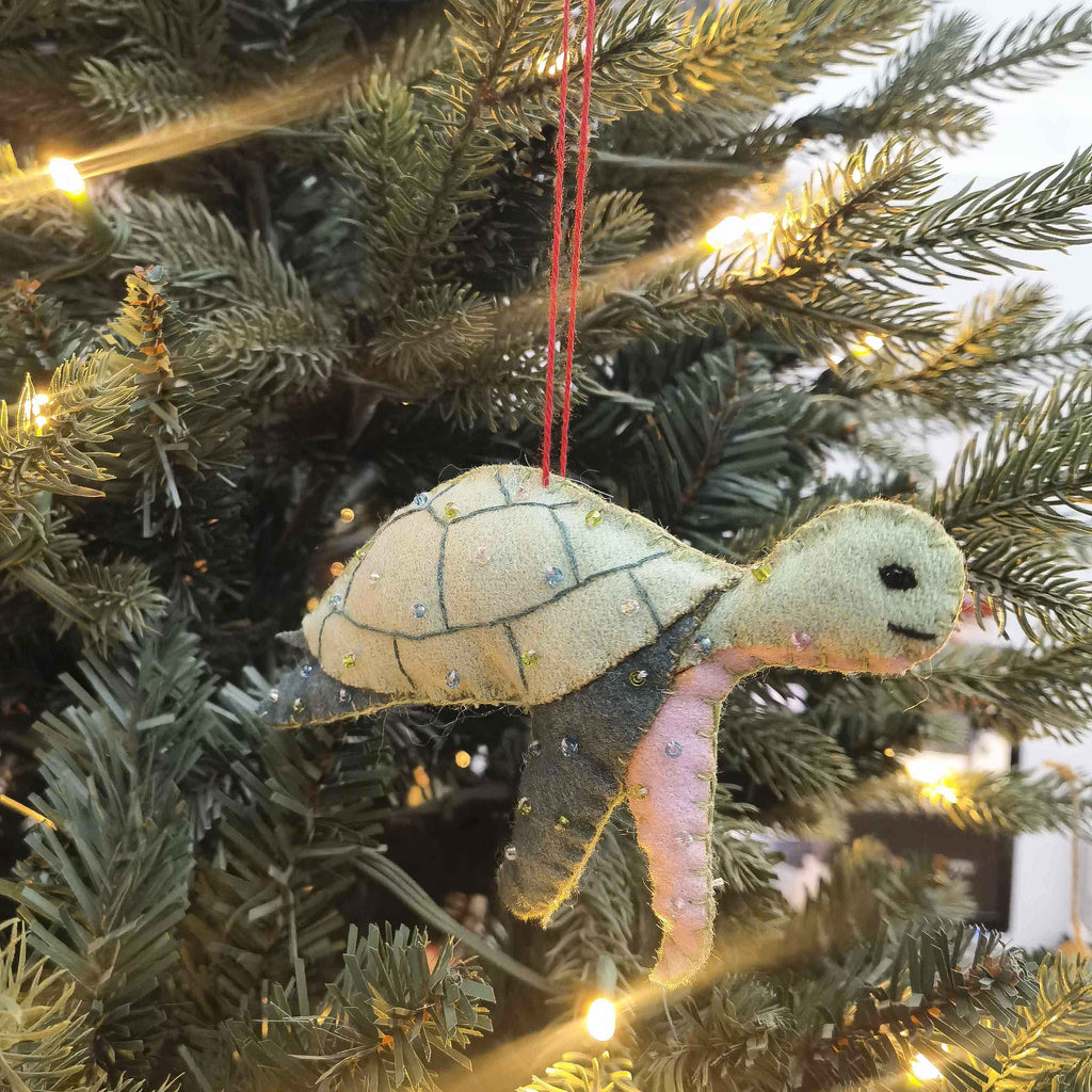 Hanging Ornament <br> Turtle Fabric Hanging Decoration Green