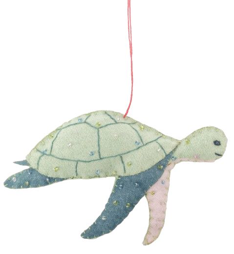 Hanging Ornament <br> Turtle Fabric Hanging Decoration Green