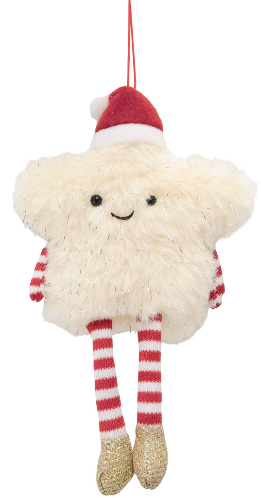 Hanging Ornament <br> Fluffy Star Decoration White