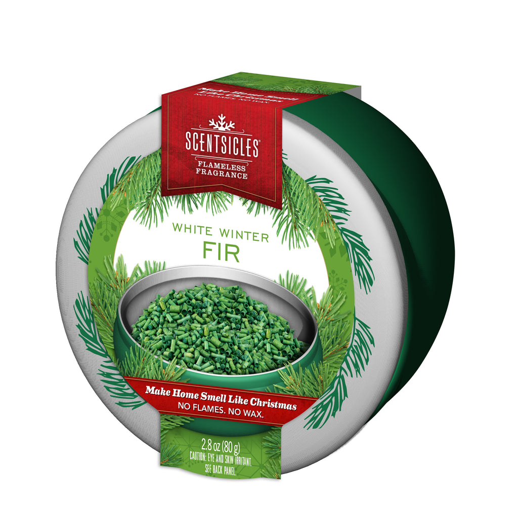 SCENTSICLES - White Winter Fir Fragrance, Green Tin