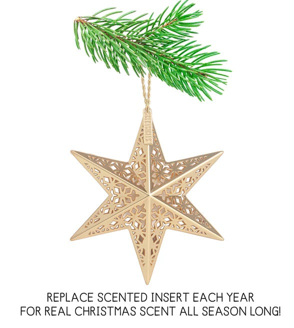 SCENTSICLES - White Winter Fir Scented Decorative Ornament - Gold Star