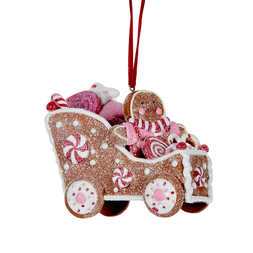 Hanging Ornament <br>Gingerbread Man Car