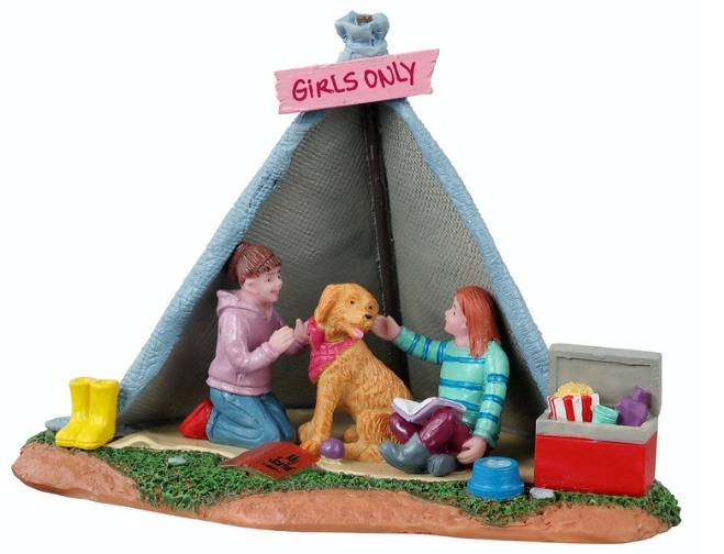 Lemax Table Piece <br> Girls Backyard Camping