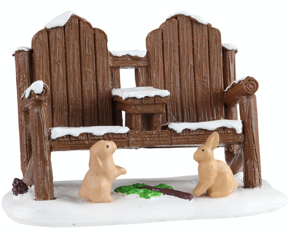 Lemax Holzbank – Miniatur-Dekoration Für Weihnachtsdörfer & Modelleisenbahn, 4 X 7,5 X 3,5 Cm