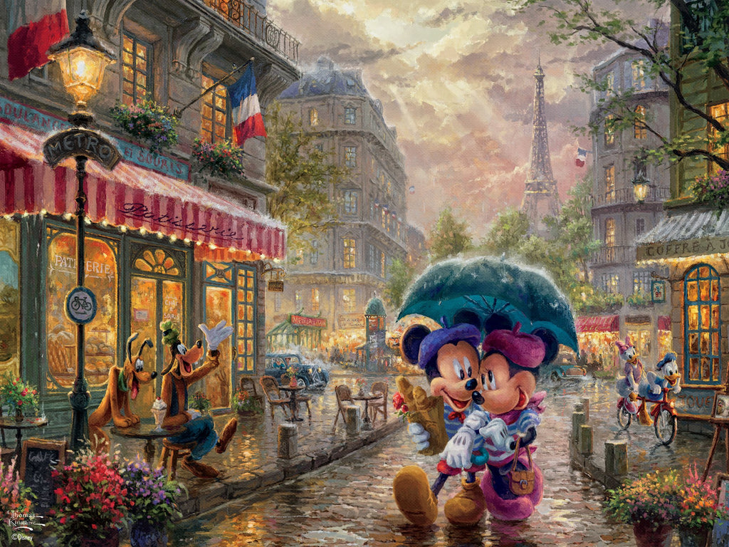 Thomas Kinkade Disney Dreams <br>750 Piece Puzzle <br> Mickey & Minnie in Paris