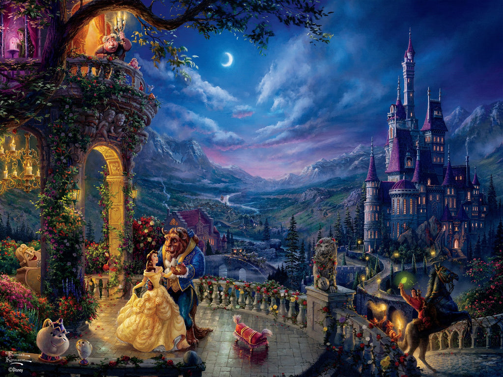 Thomas Kinkade Disney Dreams <br>300 Piece Puzzle <br> Beauty and the Beast Dancing in the Moonlight